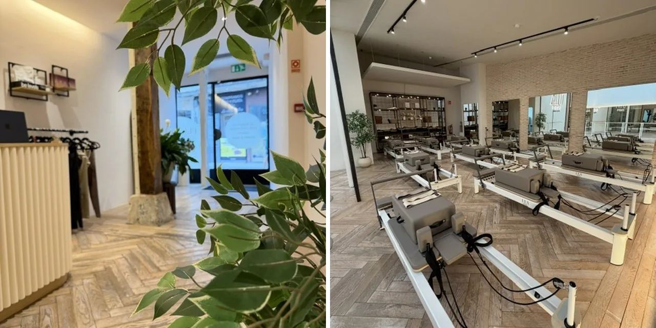 Recepción y sala de reformers de ULA Studio, estudio de pilates y barre en la calle Consolación de Torrelavega