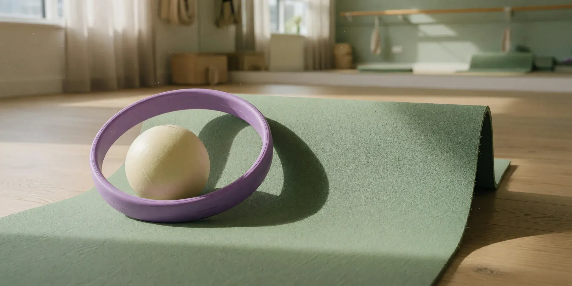 Esterilla de pilates con aro y pelota